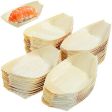 300Pcs Eco-Friendly Bamboo Sushi Boat Plates for Home and Catering