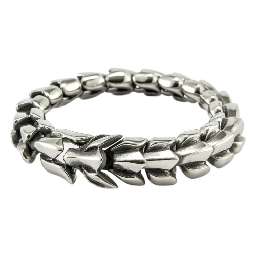Pulseira gótica punk de titânio estilo retrô de 7,48 polegadas