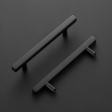 Lot de 15 poignées de placard noires mates de 12,7 cm (5 pouces) avec gabarit de montage, longueur totale 18,7 cm (7-3/8 pouces).
