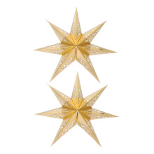 Lanterne en papier étoile 3D géante de Noël pour décoration de Noël (2 pièces)