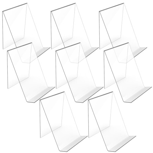 Worgeous8Pcs Διαφανείς Κάδοι Αποθήκευσης Διαφανής Ακρυλική Βιβλιοθήκη