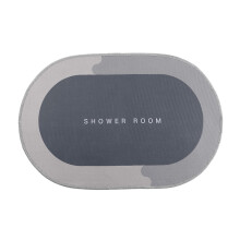 Tapis de bain ultra-absorbant à séchage rapide, antidérapant, lavable en machine, gris, idéal pour la douche et la baignoire.