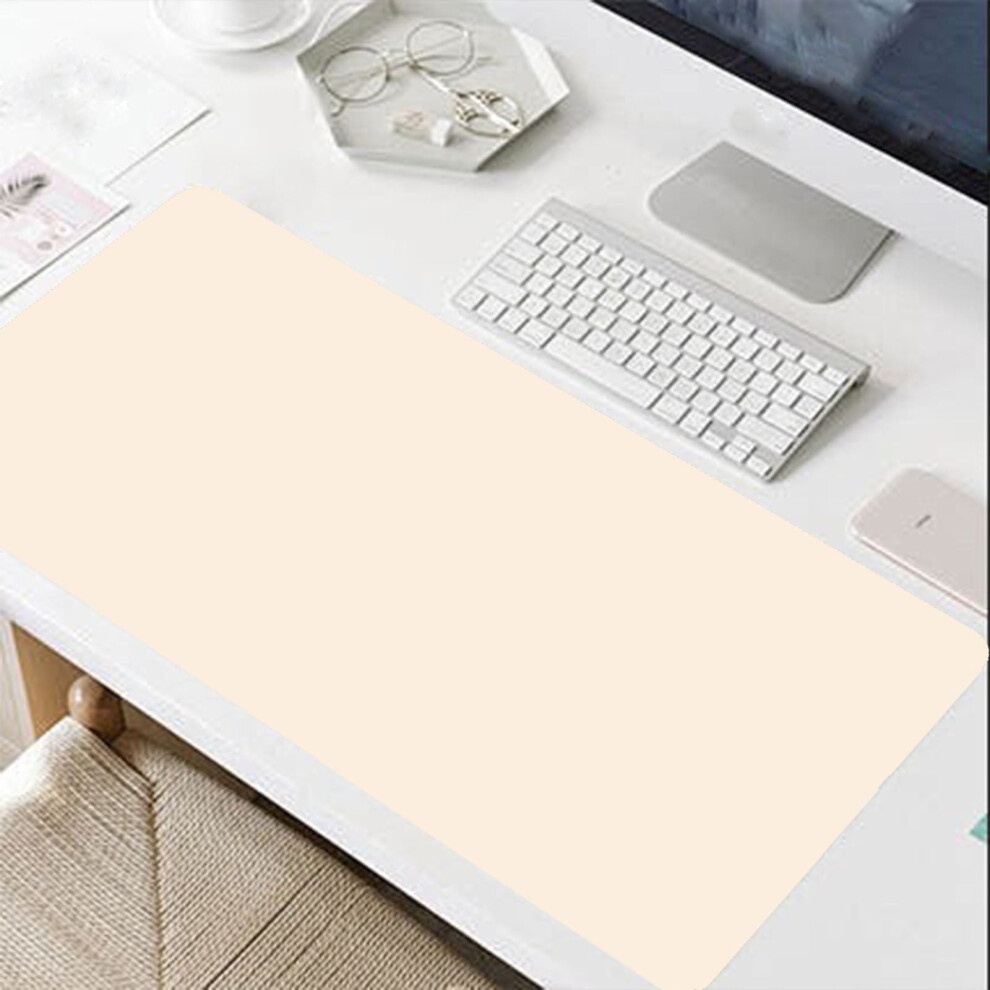 Pretxorve Home Decor, Room Decor, Cork-Bottomed Mouse Pad Student Writing Pad Office Leather Desk Pad- Soft Beige 9313598951663