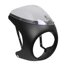 Carenagem do farol para motocicleta, para-brisa para moto estilo Café Racer, preto fosco.