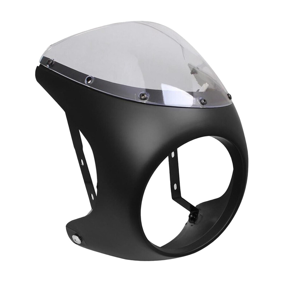Headlight Fairing Screen Motorcycle Windshield For Motorbike Cafe Racer Matte Black 9496895991485