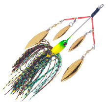 Baoite Spinneacha do Dhord, Breac, Walleye—4 Lanna Saileach, Sciorta Silicone, Baoite Jig 22g (0.8oz); comhoiriúnach le slata caighdeánacha