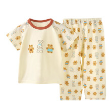 Peuteroutfit met cartoonprint: topje en short met korte mouwen en broekje, 2-delig, voor jongens en meisjes van 5-6 jaar.