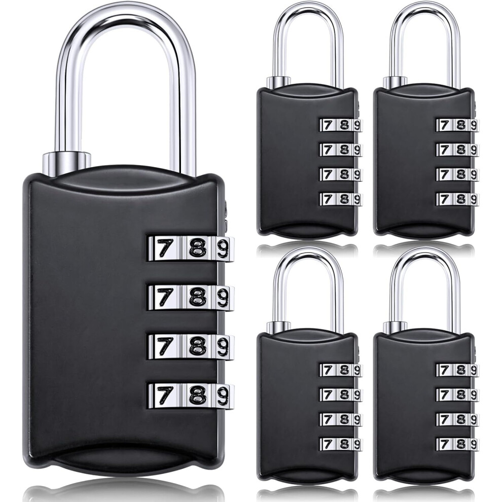 5Pcs 4-Digit Combo Locks, Waterproof Luggage Padlocks For Travel, Gym, Locker, Toolbox Â Compatible With Standard Hasps 9329345004292