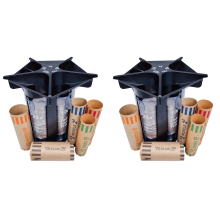 Set di 5 tubi per la selezione delle monete in 1 – Plastica nera, confezione da 2