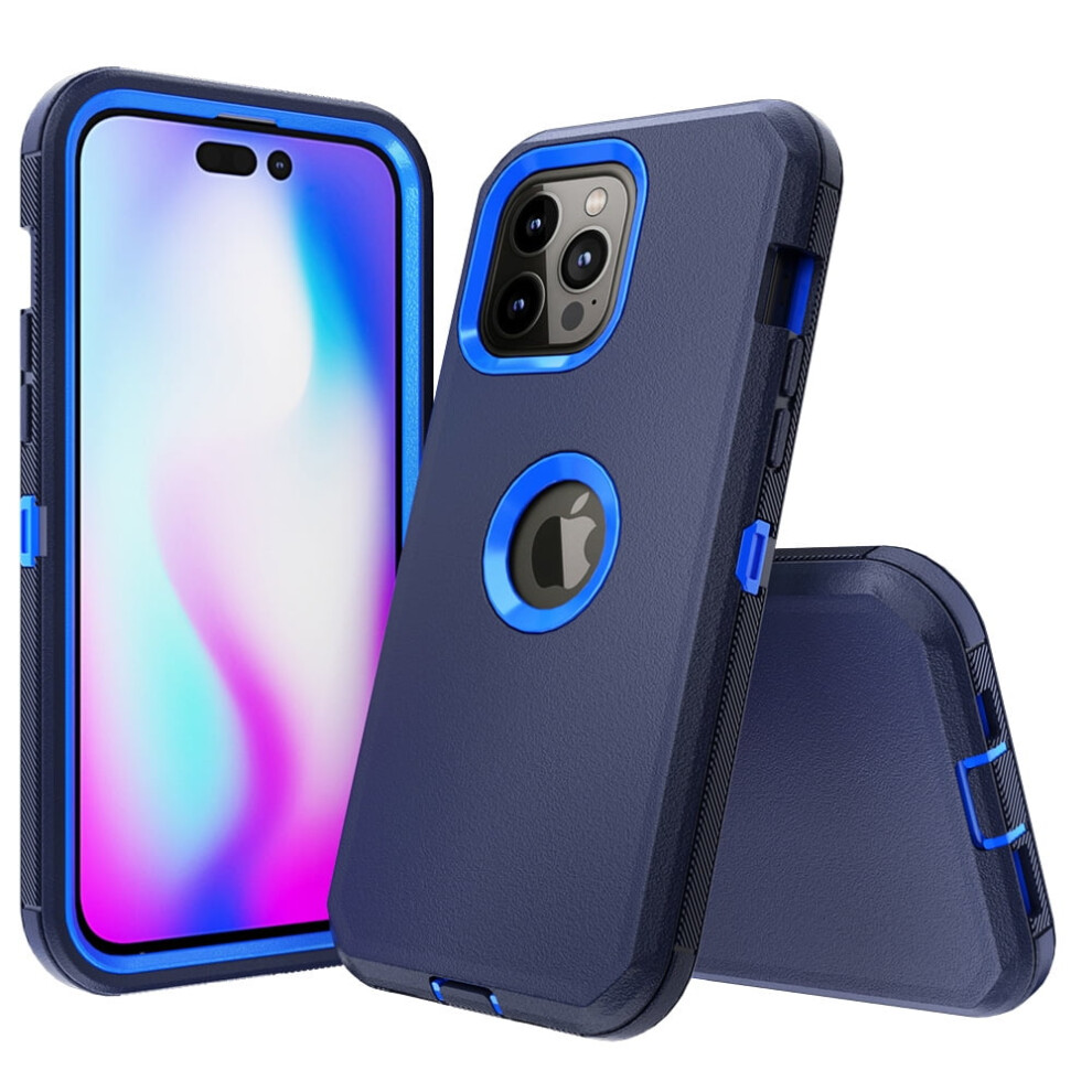 Xhy Iphone 14 Pro Case Â Military-Grade, 3-In-1 Shockproof Armor, Rugged & Detachable, Compatible With Iphone 14 Pro (6.1", 2022) Â Blue+ Dark/Blue 9313598952141