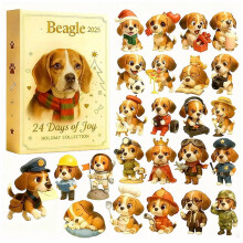 Calendrier de l'Avent 2025 avec 24 adorables figurines de Beagle pour des surprises quotidiennes avant Noël et un cadeau idéal pour les amoureux