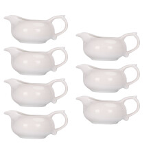 Lot de 7 saucières en porcelaine blanche de qualité supérieure, alliant élégance et durabilité.