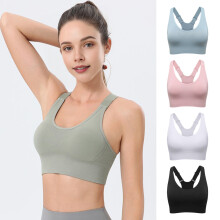 HEVIRGO Femei Sport Sutien Cu Gât Înalt Racerback Lenjerie Intima Sutien Căptușit Sutien Fitness Crop Top pentru Uz Zilnic Yoga Gym