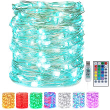 66 lábas USB tündérfényfüzér, 200 LED, 16 színváltós, 8 üzemmód távirányítóval, többszínű csillogó fények otthonra, partira,