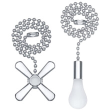 Ceiling Fan Pull Chain Frosted Glass 12 Inch Silver