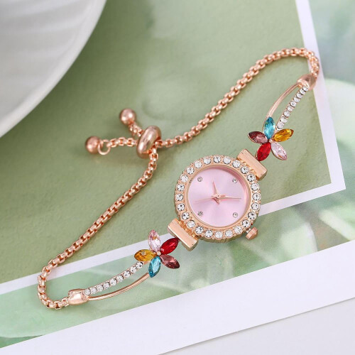 Damemode Simpelt Blomsterarmbåndsur Quartz Lys Luksusur 2