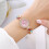 Damemode Simpelt Blomsterarmbåndsur Quartz Lys Luksusur 4