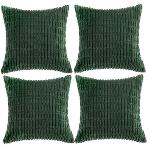 Καλύμματα Μαξιλαριού Hunter Green 18x18 ίντσες, Συσκευασία των 4
