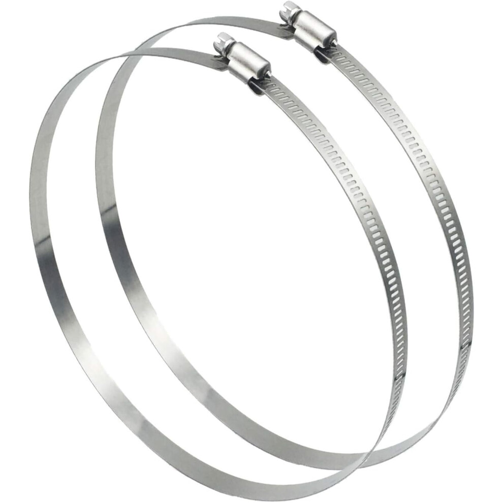 2 Pcs 12"(Diameter) Adjustable 304 Stainless Steel Duct Clamps Hose Clamp Pipe Clamp Air Ducting Clamp Worm Drive Hose Clamps (289Mm-311Mm) 9377112509600