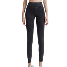 Lulshou Yoga broek met hoge taille voor dames, perzikkleurig, elastisch, heupliftend, met zakken, effen zomerkleur – geschikt voor yoga en hardlopen