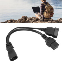 Y Splitter Power Cord 32cm IEC320 C14 Male to C19+