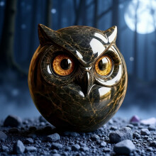 Sculpture de hibou, figurine décorative moderne et élégante pour la maison, avec une texture lisse et polie fabriquée à la main, cadeau pour les