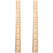 Durable Wood Sewing Ruler for Math with Precise Measurements Orange Color 2pcs