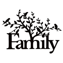 Rustikales Metallschild „Familienfamilie“ – Schwarzes Wanddeko-Element für Wohnzimmer, Schlafzimmer, Esszimmer und Küche
