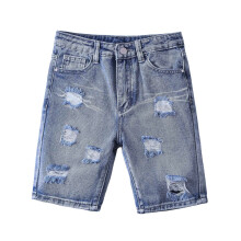 Gescheurde jeansshorts voor meisjes en jongens, comfortabele zomershorts met hoge taille, streetwear denim shorts met zakken, comfortabele