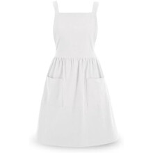 Schürzenkleid aus Baumwollleinen mit Taschen für Damen, niedliche Kochschürzen für Küche, Backen, Gartenarbeit und Malerei