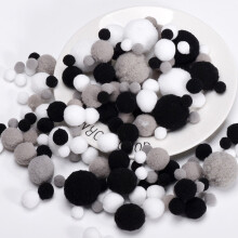 200 stk. flerfarvede fluffy pomponer (1-3 cm, 5 størrelser) til gør-det-selv, håndværk, filtning, guirlande – kompatibel med kunst- og