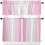 Conjunto de cortinas de cozinha rosa degradê com bandô, 60 cm 1