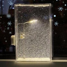 Snow Tales Lamp, Night Street Lamp Christmas Snow Scene Light DIY Materials, Snow Globe Night Light (A-1Pcs)