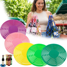 Borsa portaoggetti e organizer in silicone multiuso – Portabottiglie in silicone, sottobicchiere a rete multifunzionale, portabottiglie in silicone