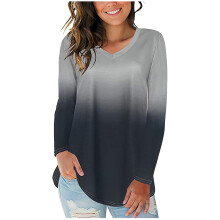 Blusa de mujer de manga larga y cuello redondo para invierno y verano.