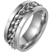 Pánské Fidget Rings Anxiety Spinner Rings pro muže Klasické řetízkové prsteny pro ženy Teenager Titanový ocelový prsten