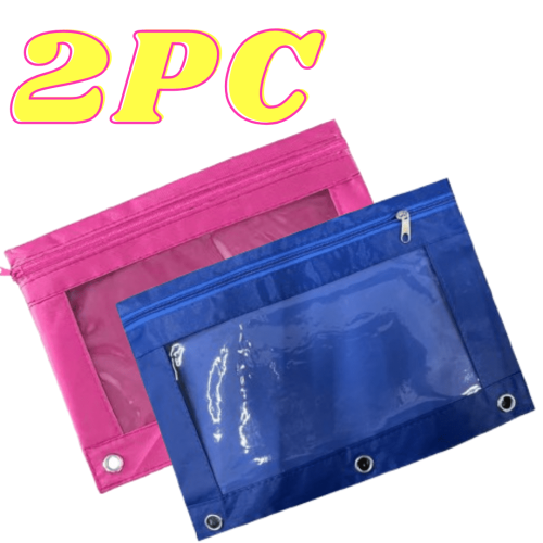 Federmäppchen mit Reißverschluss, transparentes PVC-Canvas, 2er-Pack