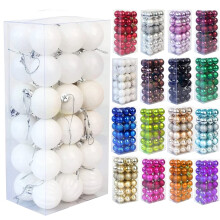 36Pcs Christmas Xmas Tree Ball Bauble Hanging Home Party Ornament Decor White 6CM