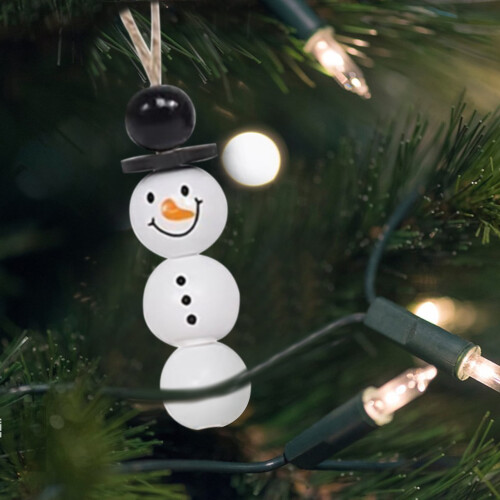 Schneemann-Holzperlen für die Schmuckherstellung, 50 oder 100 Stück 2