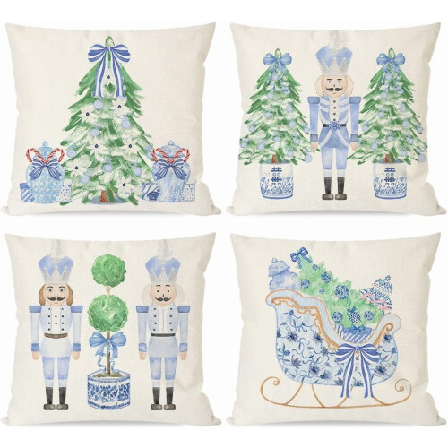 Kerstkussenhoezen 18x18 inch polyester