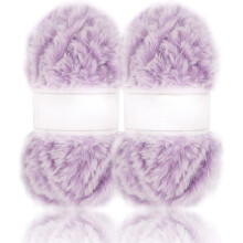(235yds,50g2) 2 Skeins Super Soft Fur Yarn Chunky Fluffy Faux Fur Yarn Eyelash Yarn for Crochet Knit-Total Length 232m