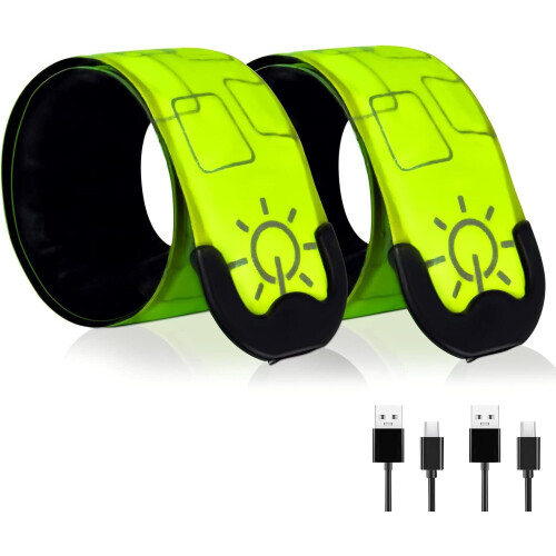 LED-armbånd med lys, 35 cm x 4 cm, oppladbart