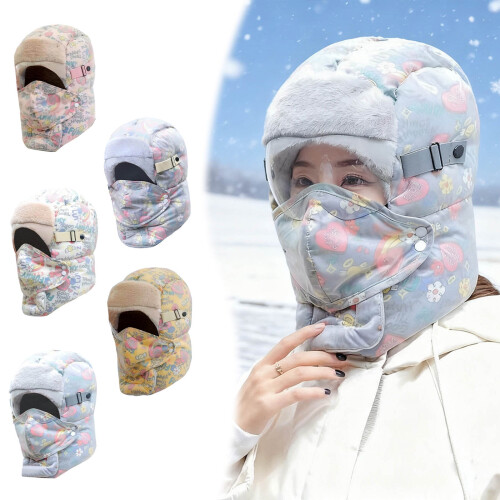 Winddichte Thermo-Skimütze mit Skibrille, blau, 1er-Pack