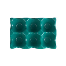 Bandeja portahuevos de cerámica, soporte de porcelana para 6 huevos, ideal para encimera o nevera – Compatible con huevos estándar.
