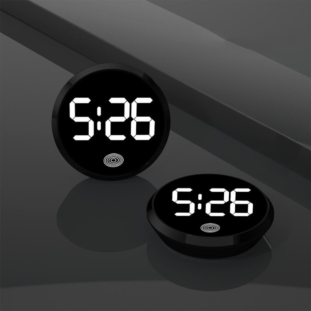 1Pc Auto Stick Clock For Dashboard, Touch Control Digital Clock, Mini Luminous Round Vent Mount Clock, Compatible With Car Air Vents 9558633783469