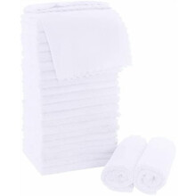 Ultra Soft Coral Velvet Washcloths Set – 24pcs, 12"x12", Quick-Drying & Highly Absorbent – Bath, Spa, Facial, Fingertip Towels (White)