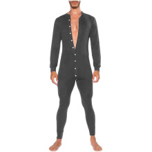 Men's Sleep Romper Loungewear Y2k Pants Fit Button Onesie Home Wear Jumpsuit Gray XL