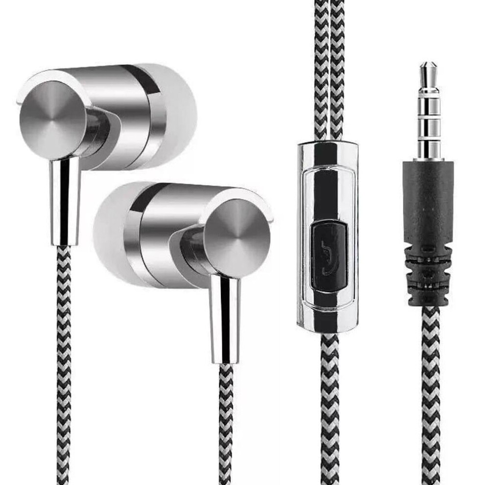 Braided Headphones Earphones Wired Earbuds 3.5Mm Jack Universal Au Z8f2 Purple/Blue/Silver 9399596511122