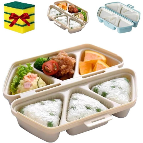 Σετ καλουπιών Onigiri 6 σε 1 τριγωνικού σχήματος με δοχείο αποθήκευσης