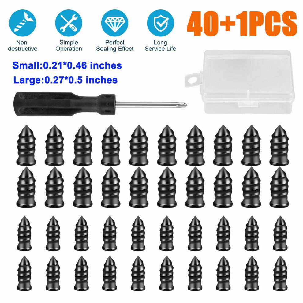 40Pcs/Set Car Vacuum Tire Repair Kit Set Tubeless Tyre Repair Rubber Nails Tool 9555307336259